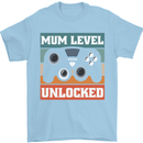 Mum Level Unlocked New Mommy Baby Born Mens T-Shirt 100% Cotton Light Blue