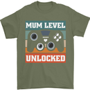 Mum Level Unlocked New Mommy Baby Born Mens T-Shirt 100% Cotton Military Green