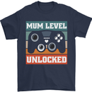 Mum Level Unlocked New Mommy Baby Born Mens T-Shirt 100% Cotton Navy Blue