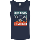 Mum Level Unlocked New Mommy Baby Born Mens Vest Tank Top Navy Blue
