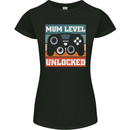 Mum Level Unlocked New Mommy Baby Born Womens Petite Cut T-Shirt Black