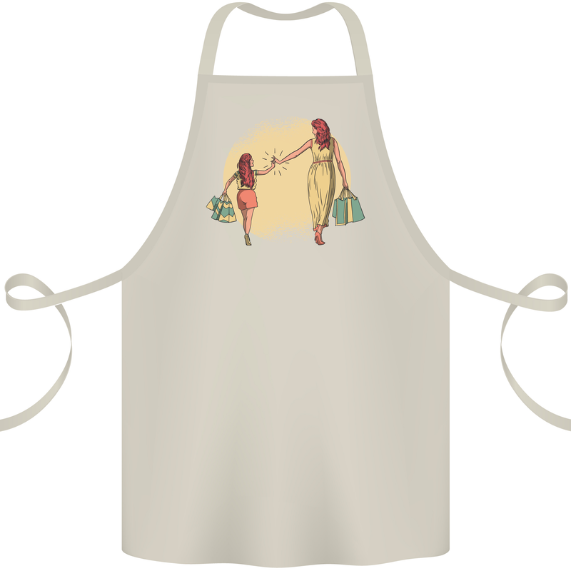 Mum and Daughter Shopping Cotton Apron 100% Organic Natural