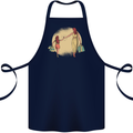 Mum and Daughter Shopping Cotton Apron 100% Organic Navy Blue