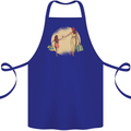 Mum and Daughter Shopping Cotton Apron 100% Organic Royal Blue