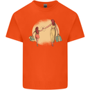 Mum and Daughter Shopping Kids T-Shirt Childrens Orange
