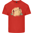 Mum and Daughter Shopping Kids T-Shirt Childrens Red