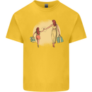 Mum and Daughter Shopping Kids T-Shirt Childrens Yellow