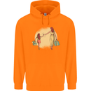 Mum and Daughter Shopping Mens 80% Cotton Hoodie Orange