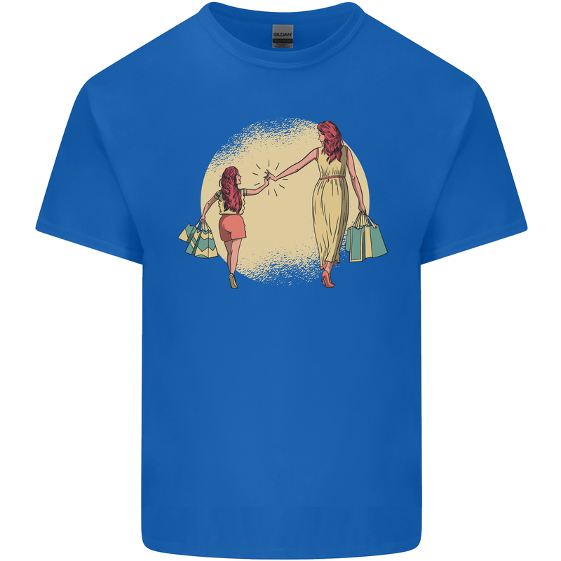 Mum and Daughter Shopping Mens Cotton T-Shirt Tee Top Royal Blue