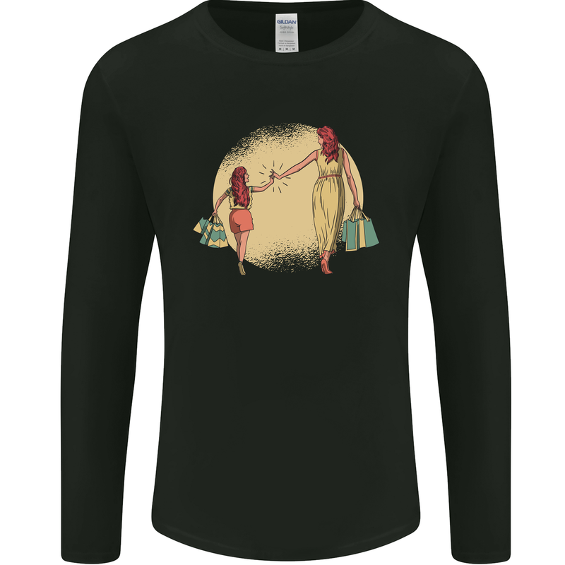 Mum and Daughter Shopping Mens Long Sleeve T-Shirt Black