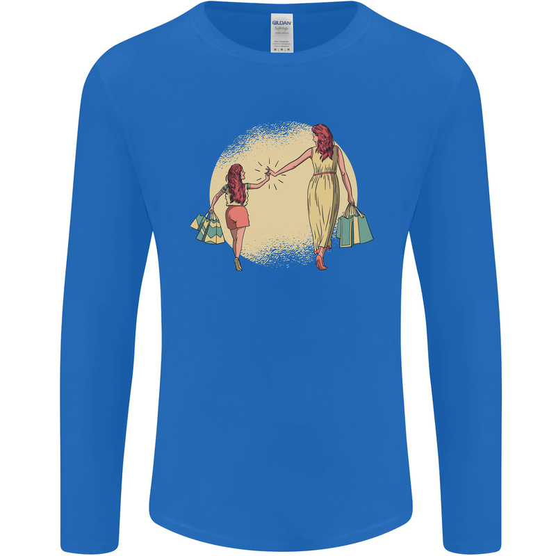 Mum and Daughter Shopping Mens Long Sleeve T-Shirt Royal Blue
