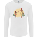 Mum and Daughter Shopping Mens Long Sleeve T-Shirt White