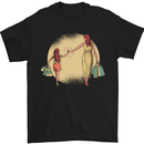Mum and Daughter Shopping Mens T-Shirt Cotton Gildan Black