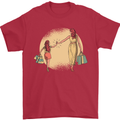 Mum and Daughter Shopping Mens T-Shirt Cotton Gildan Red