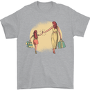 Mum and Daughter Shopping Mens T-Shirt Cotton Gildan Sports Grey