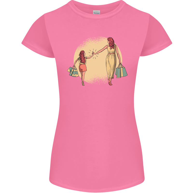 Mum and Daughter Shopping Womens Petite Cut T-Shirt Azalea