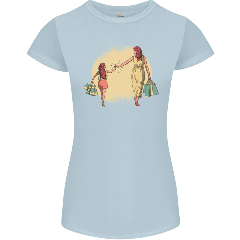 Mum and Daughter Shopping Womens Petite Cut T-Shirt Light Blue