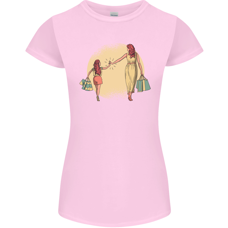 Mum and Daughter Shopping Womens Petite Cut T-Shirt Light Pink