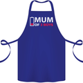 Mum of 3 Boys Funny Mother's Day Cotton Apron 100% Organic Royal Blue
