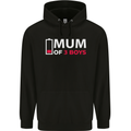 Mum of 3 Boys Funny Mother's Day Mens 80% Cotton Hoodie Black