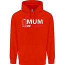 Mum of 3 Boys Funny Mother's Day Mens 80% Cotton Hoodie Bright Red