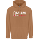 Mum of 3 Boys Funny Mother's Day Mens 80% Cotton Hoodie Caramel Latte