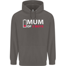 Mum of 3 Boys Funny Mother's Day Mens 80% Cotton Hoodie Charcoal
