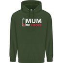 Mum of 3 Boys Funny Mother's Day Mens 80% Cotton Hoodie Forest Green