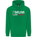 Mum of 3 Boys Funny Mother's Day Mens 80% Cotton Hoodie Irish Green