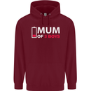 Mum of 3 Boys Funny Mother's Day Mens 80% Cotton Hoodie Maroon