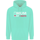 Mum of 3 Boys Funny Mother's Day Mens 80% Cotton Hoodie Peppermint