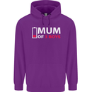 Mum of 3 Boys Funny Mother's Day Mens 80% Cotton Hoodie Purple
