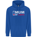 Mum of 3 Boys Funny Mother's Day Mens 80% Cotton Hoodie Royal Blue