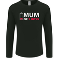 Mum of 3 Boys Funny Mother's Day Mens Long Sleeve T-Shirt Black