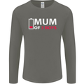 Mum of 3 Boys Funny Mother's Day Mens Long Sleeve T-Shirt Charcoal