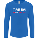 Mum of 3 Boys Funny Mother's Day Mens Long Sleeve T-Shirt Royal Blue