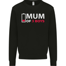 Mum of 3 Boys Funny Mother's Day Mens Sweatshirt Jumper Black