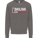 Mum of 3 Boys Funny Mother's Day Mens Sweatshirt Jumper Charcoal