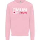 Mum of 3 Boys Funny Mother's Day Mens Sweatshirt Jumper Light Pink
