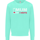 Mum of 3 Boys Funny Mother's Day Mens Sweatshirt Jumper Peppermint