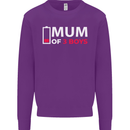 Mum of 3 Boys Funny Mother's Day Mens Sweatshirt Jumper Purple