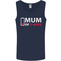 Mum of 3 Boys Funny Mother's Day Mens Vest Tank Top Navy Blue