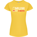 Mum of 3 Boys Funny Mother's Day Womens Petite Cut T-Shirt Yellow