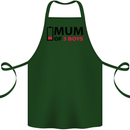 Mum of Three Boys Funny Mother's Day Cotton Apron 100% Organic Forest Green