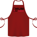 Mum of Three Boys Funny Mother's Day Cotton Apron 100% Organic Maroon
