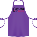 Mum of Three Boys Funny Mother's Day Cotton Apron 100% Organic Purple