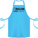 Mum of Three Boys Funny Mother's Day Cotton Apron 100% Organic Turquoise
