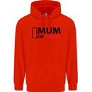 Mum of Three Boys Funny Mother's Day Mens 80% Cotton Hoodie Bright Red