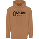 Mum of Three Boys Funny Mother's Day Mens 80% Cotton Hoodie Caramel Latte