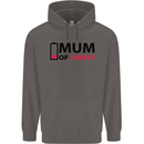 Mum of Three Boys Funny Mother's Day Mens 80% Cotton Hoodie Charcoal